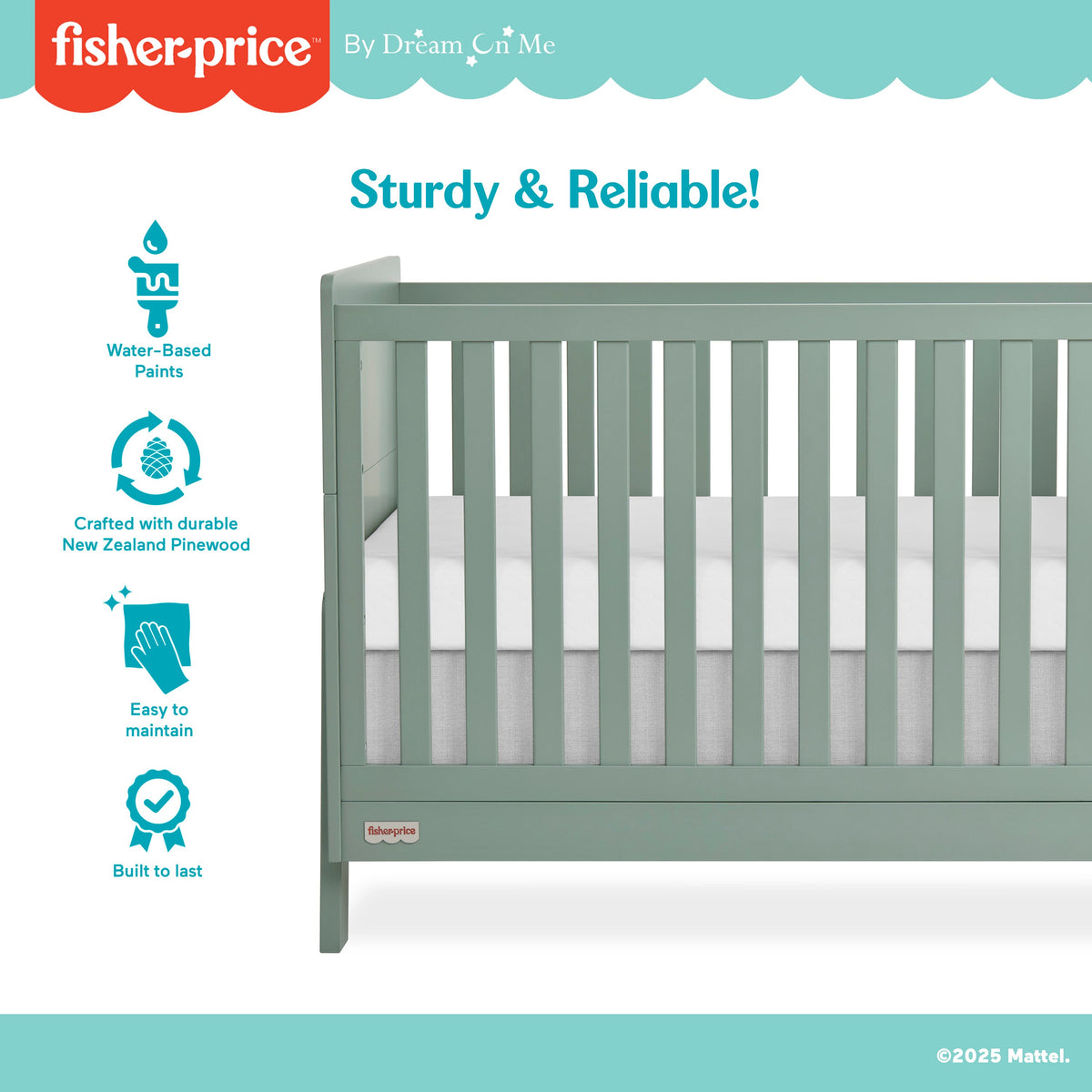 Fisher-Price Iris 5-in-1 Convertible Crib by Dream On Me