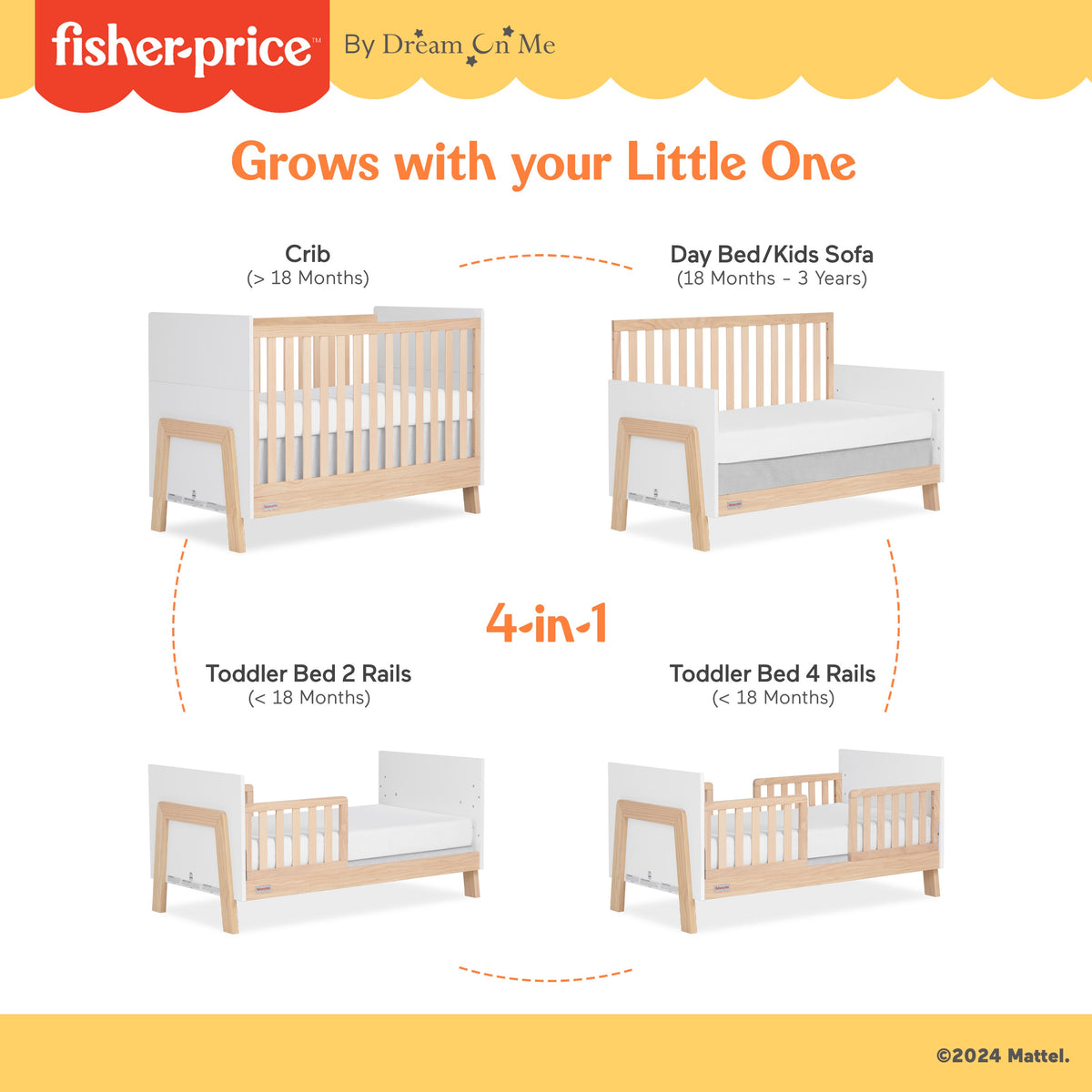 Fisher-Price Iris 5-in-1 Convertible Crib by Dream On Me