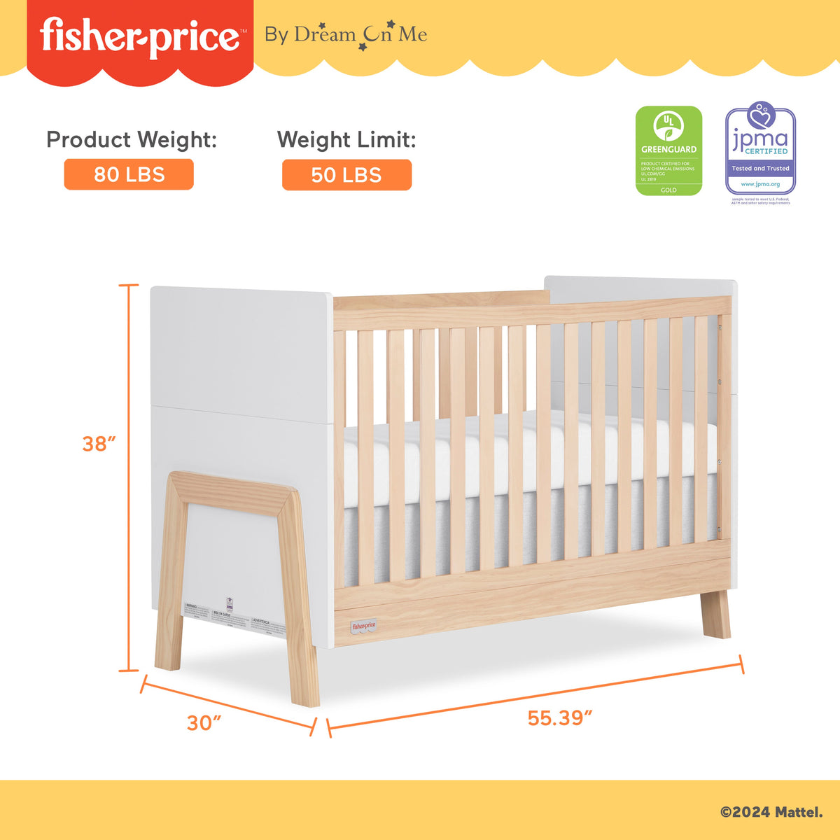 Fisher-Price Iris 5-in-1 Convertible Crib by Dream On Me