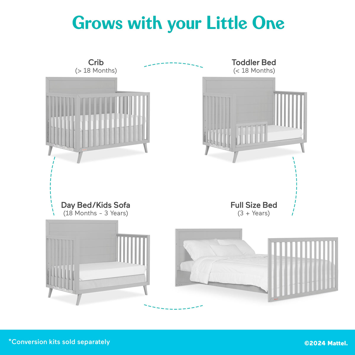 Fisher-Price by Dream On Me Sanibel 5-in-1 Convertible Crib