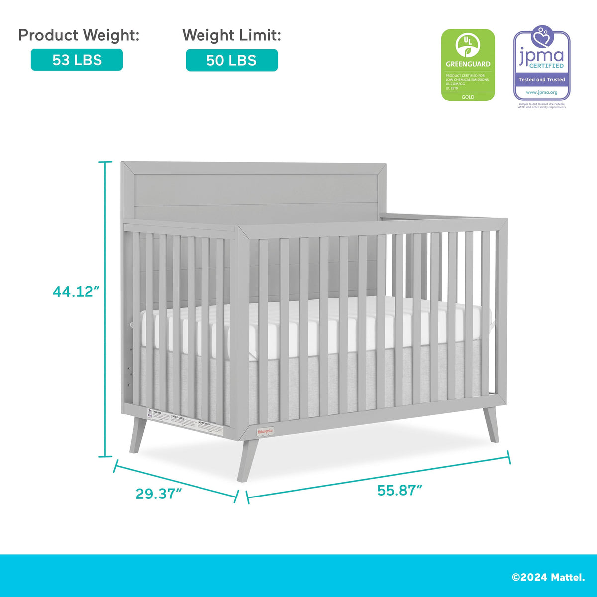 Fisher-Price by Dream On Me Sanibel 5-in-1 Convertible Crib