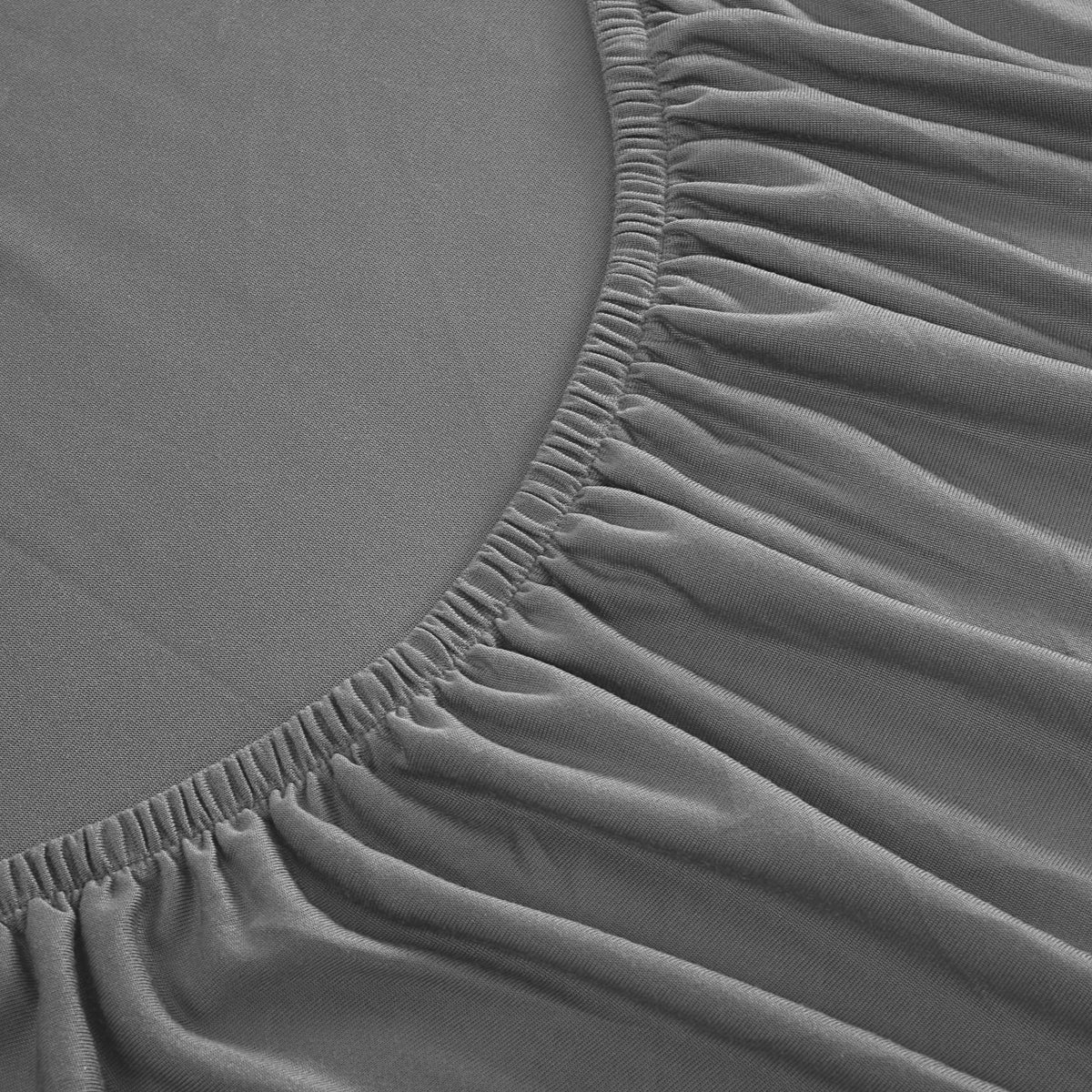 100% Microfiber Jersey Knit Sheet Set with Pillowcases - Grey