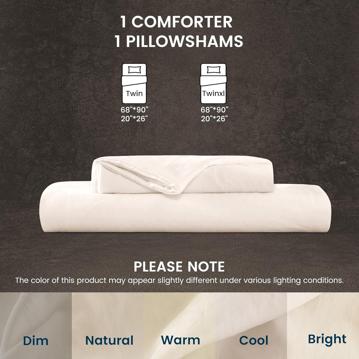Stone Washed Duvet Cover Set - Beige