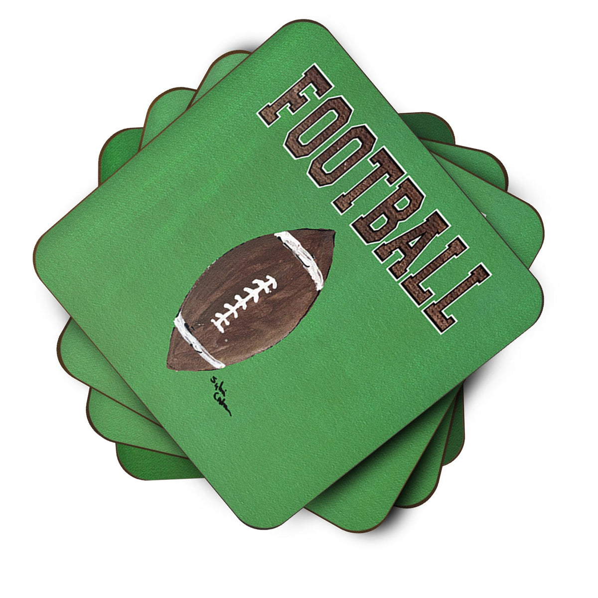 Football Coasters - Set of 4 Lightweight Foam, Absorbent Drink Coasters