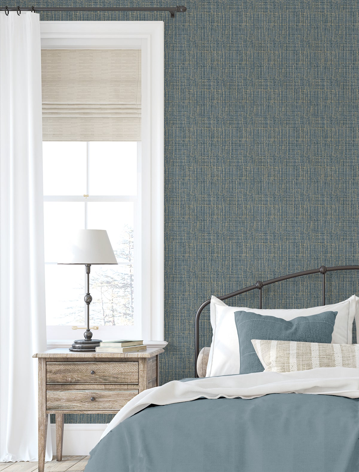 Exuma Faux Weave Peel and Stick Removable Wallpaper
