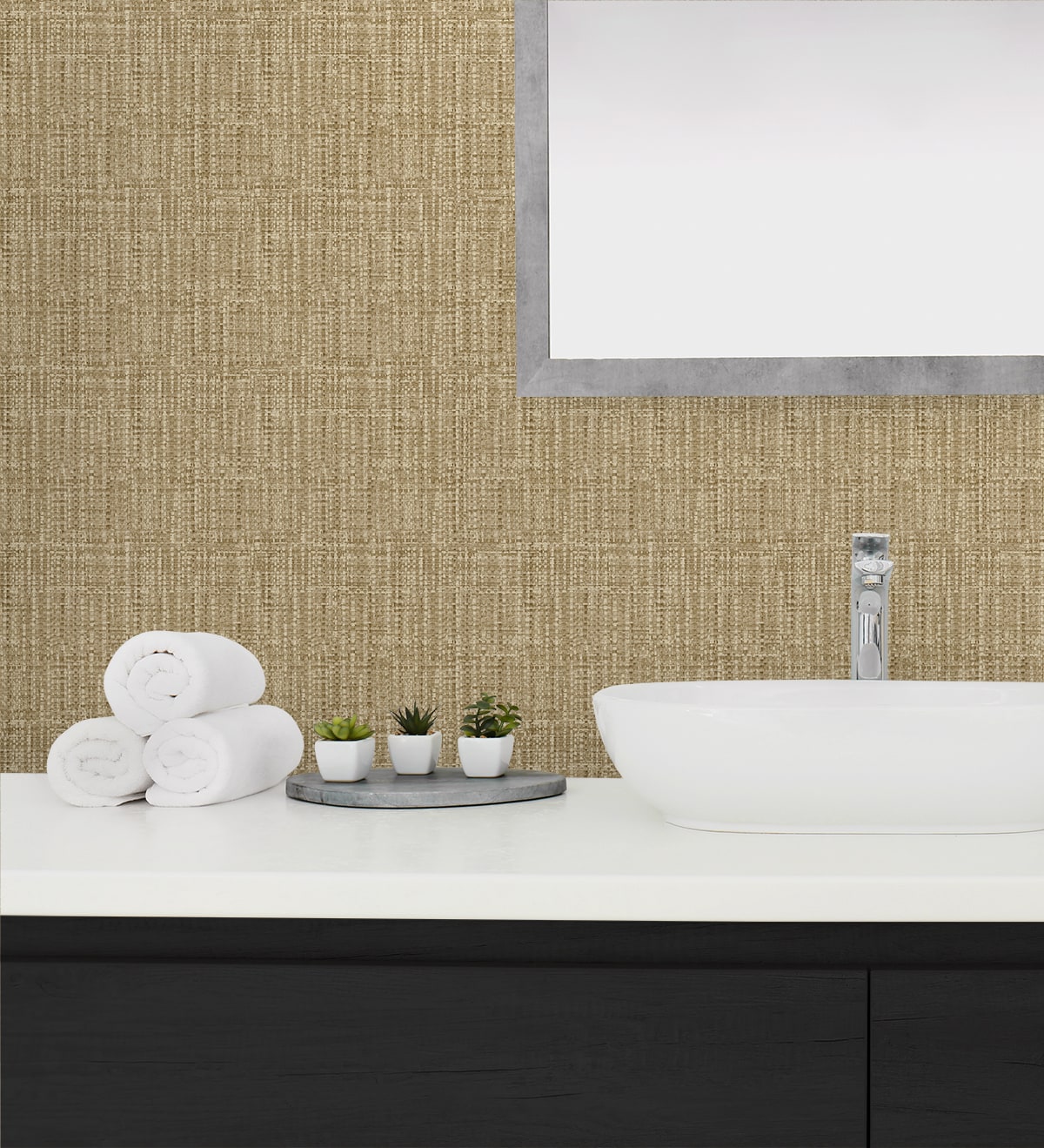 Exuma Faux Weave Peel and Stick Removable Wallpaper