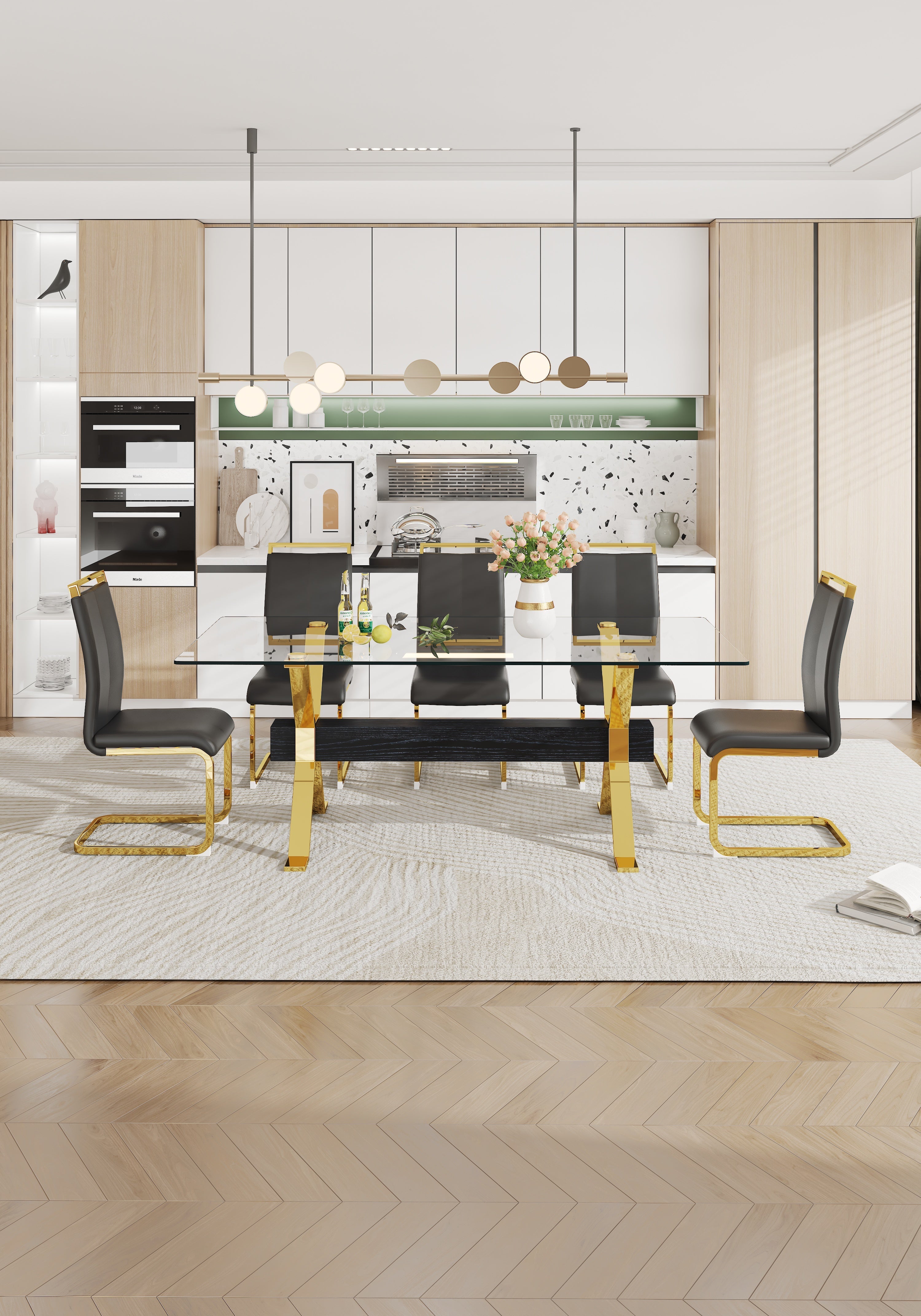 Modern Tempered Glass Dining Table