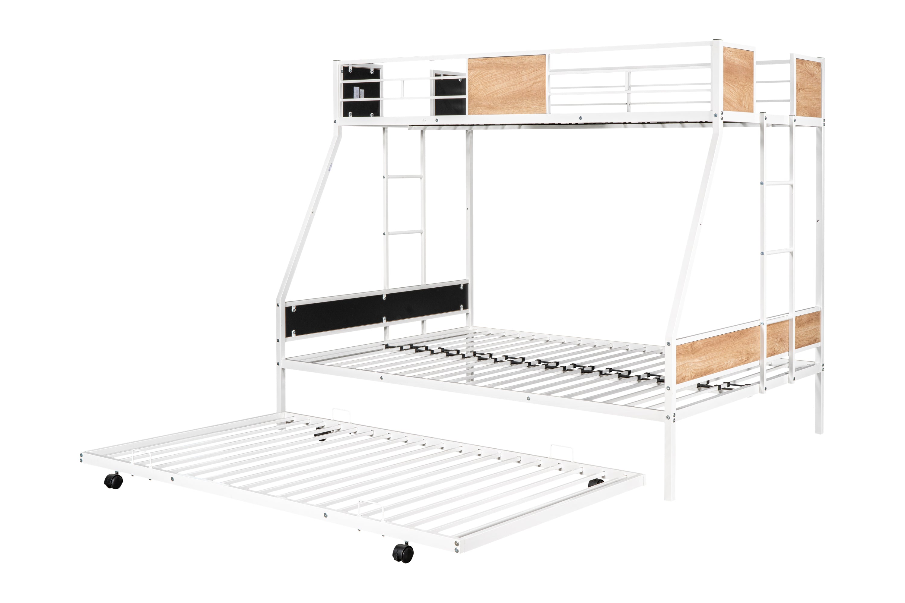 Metal Twin-Over-Full Bunk Bed with Trundle