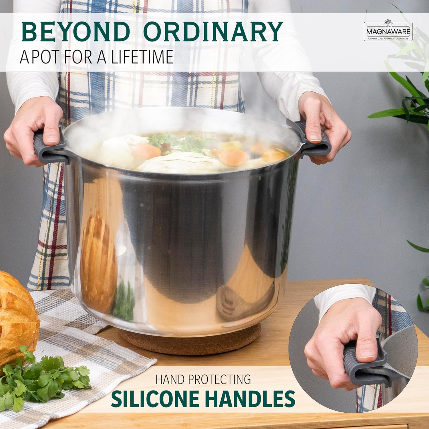 Magnaware Stock Pot with Lid 14 Quarts