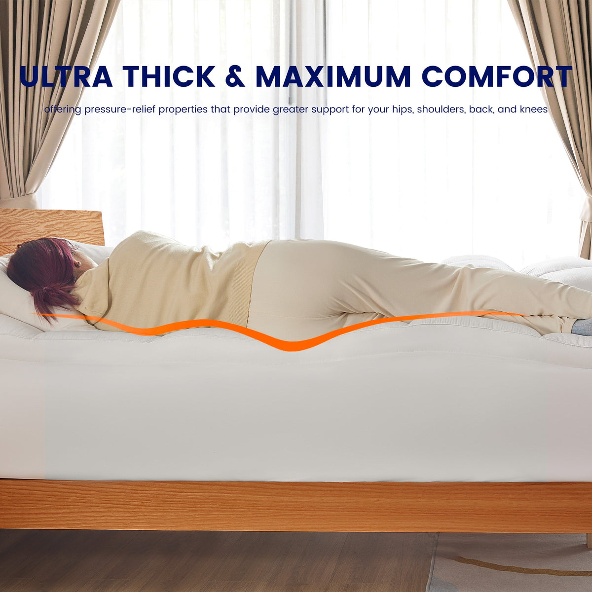 Extra Fluffy Mattress Pad Deep Pockets - White