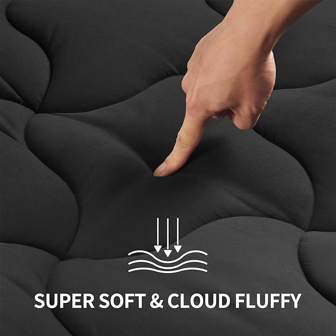 Premium Cooling Mattress Pad - Black