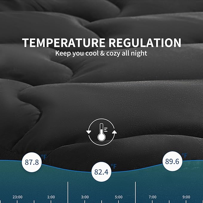 Premium Cooling Mattress Pad - Black