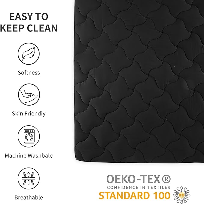 Premium Cooling Mattress Pad - Black