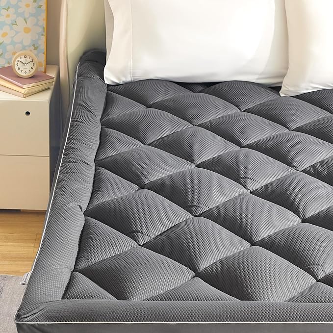 Extra Thick Mattress Pad for Back Pain - Grey