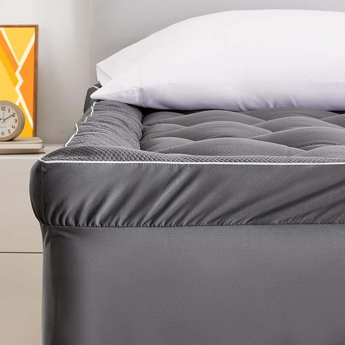 Extra Thick Mattress Pad for Back Pain - Grey