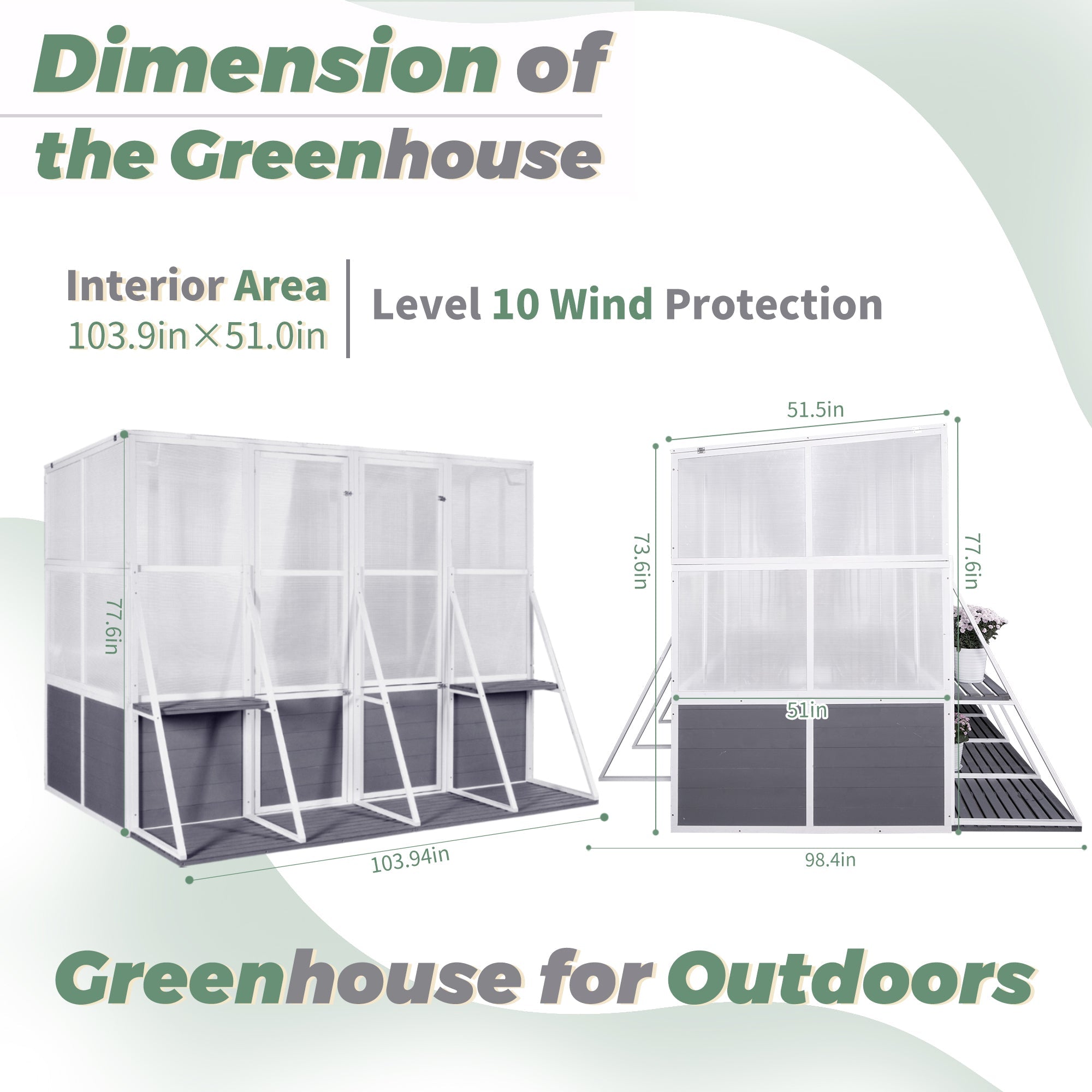 Heavy Duty Wooden Outdoor Greenhouse