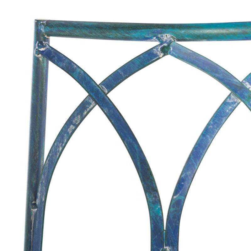 Half-Circle, Outdoor Patio Garden Tree Bench - Antique Blue
