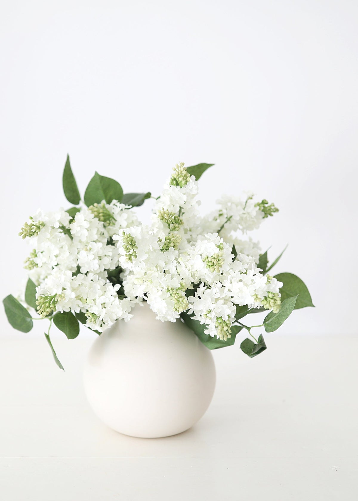 Premium Artificial Blooming Lilac Branch in White - 26"