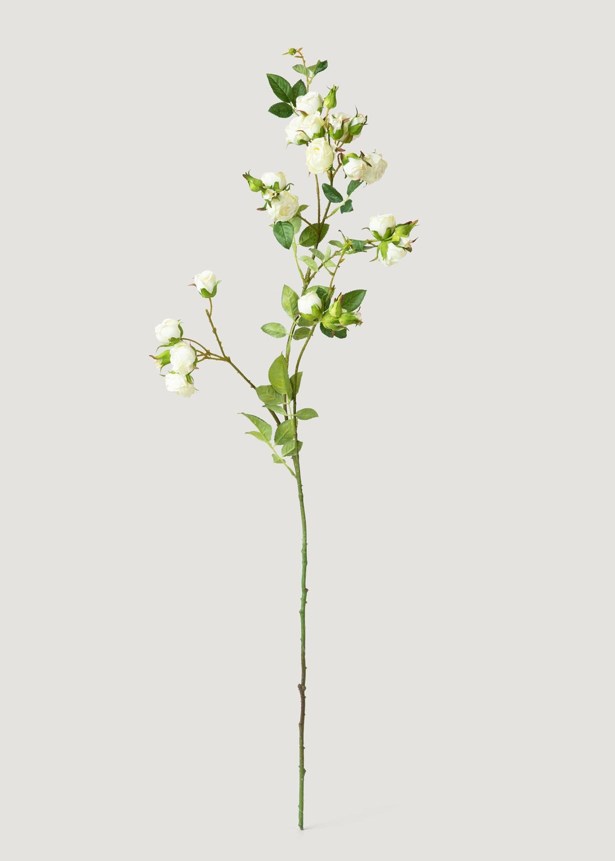 Tall Artificial Rose Branch in Cream White - 44"