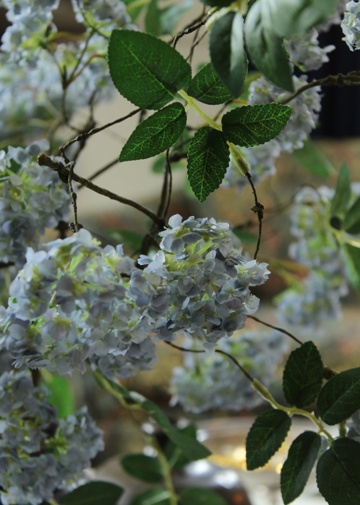 Artificial Spring Blossom Flower Branch in Blue - 41"