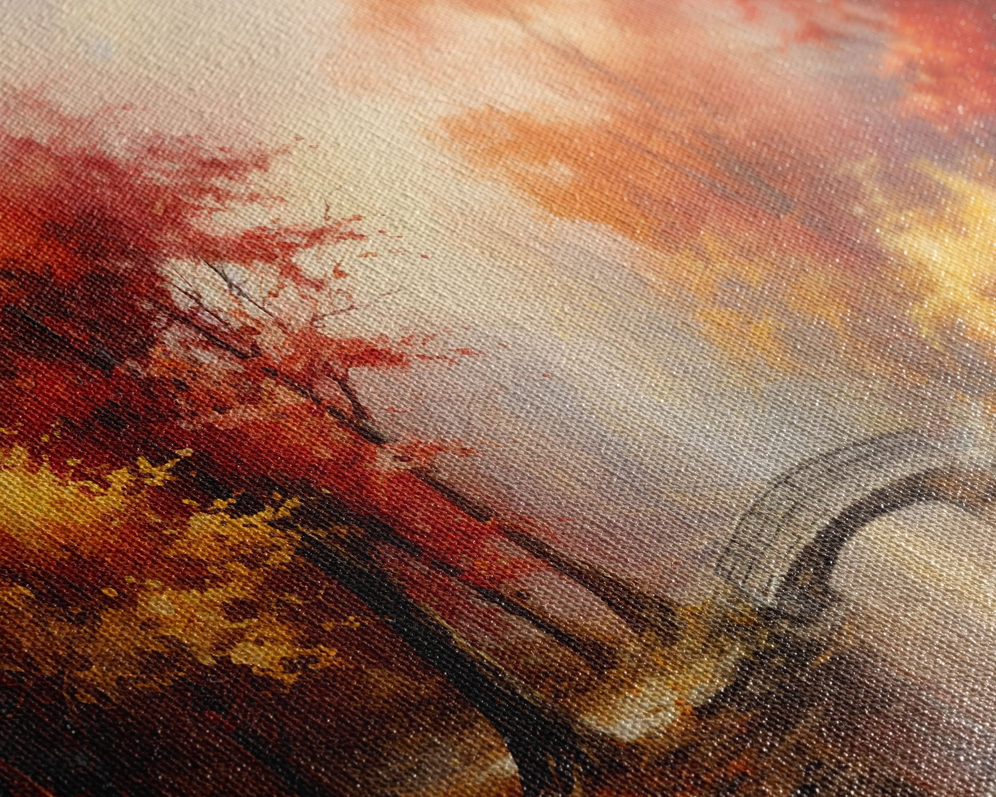 Fall Decor, 3 Piece Wall Art Set, Autumn Forest Oil Painting, Canvas Prints