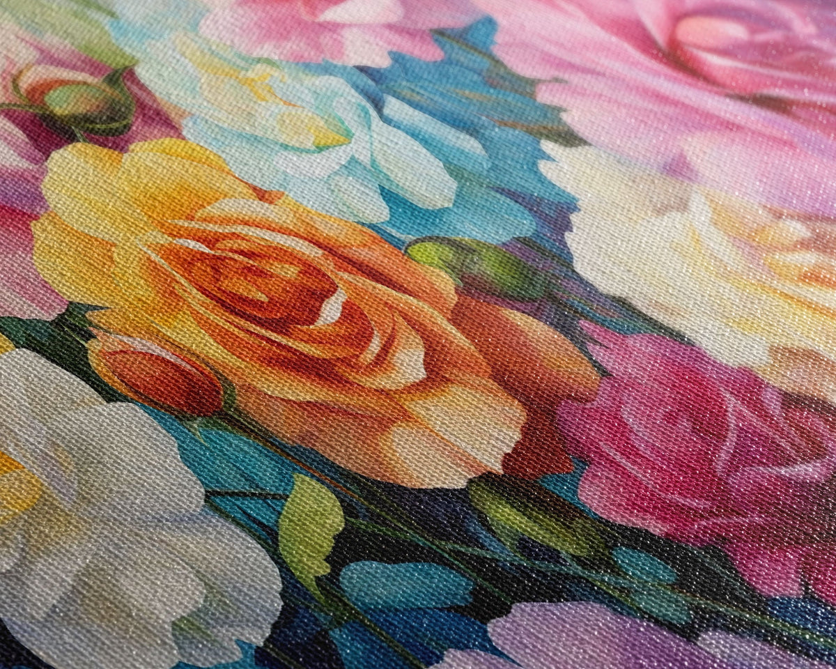Beautiful Rose Art, Framed Canvas Print, 3 Piece Art Set