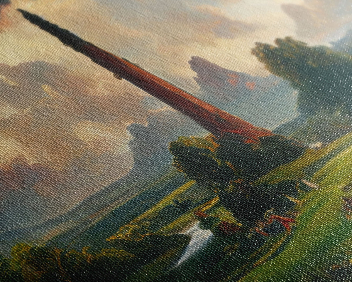 The Dark Tower, 3 Piece Panoramic Art, Ready To Hang Canvas Print