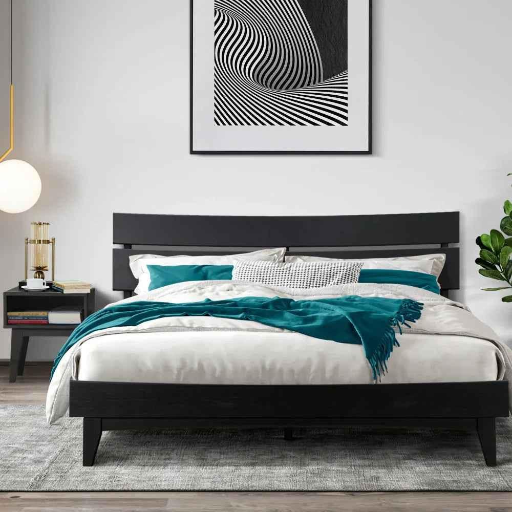 Acacia Aurora Bed Frame & Nightstand Set