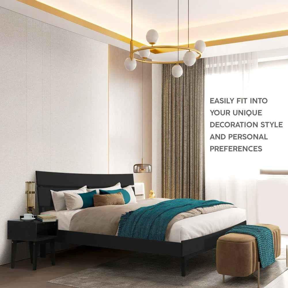 Acacia Aurora Bed Frame & Nightstand Set