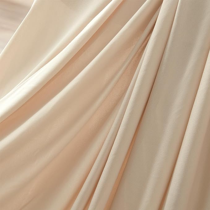 100% Microfiber Jersey Knit Sheet Set with Pillowcases - Beige