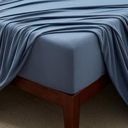 100% Microfiber Jersey Knit Sheet Set with Pillowcases - Stone Blue