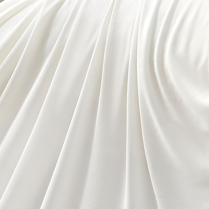 100% Microfiber Jersey Knit Sheet Set with Pillowcase - White