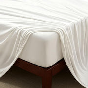 100% Microfiber Jersey Knit Sheet Set with Pillowcase - White