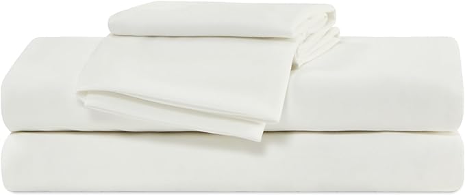 100% Microfiber Jersey Knit Sheet Set with Pillowcase - White