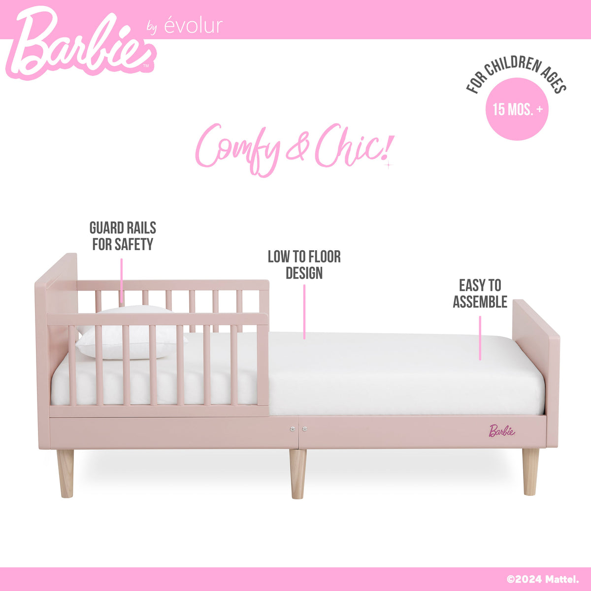 Barbie By Evolur Los Altos Toddler Bed