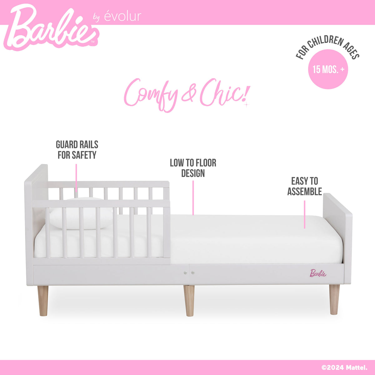 Barbie By Evolur Los Altos Toddler Bed