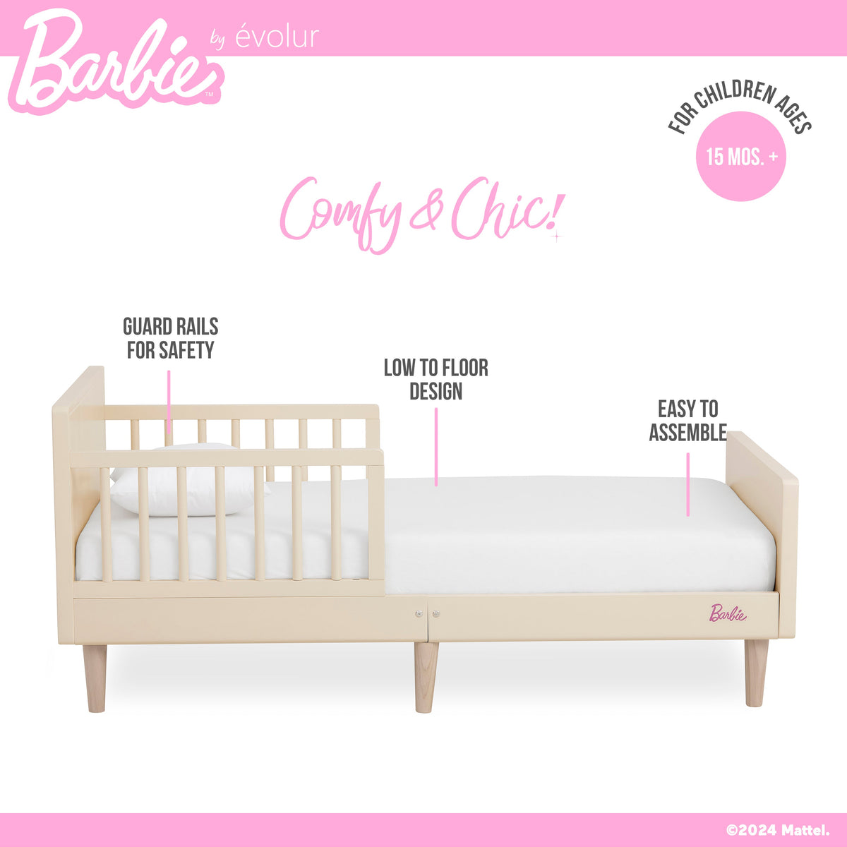 Barbie By Evolur Los Altos Toddler Bed