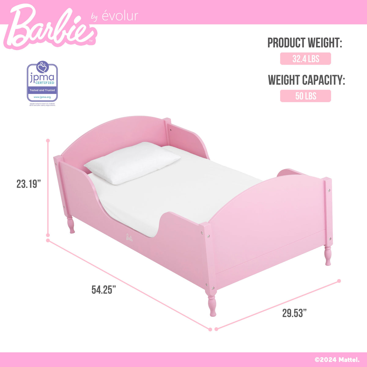 Barbie by Evolur Dreamscape Toddler Bed