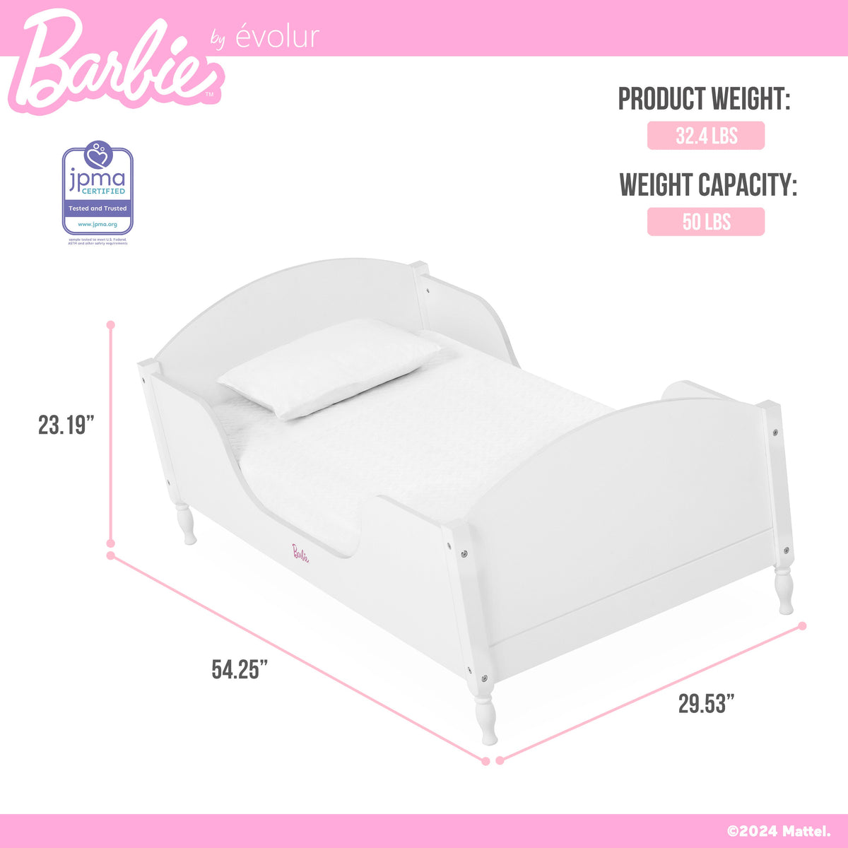 Barbie by Evolur Dreamscape Toddler Bed