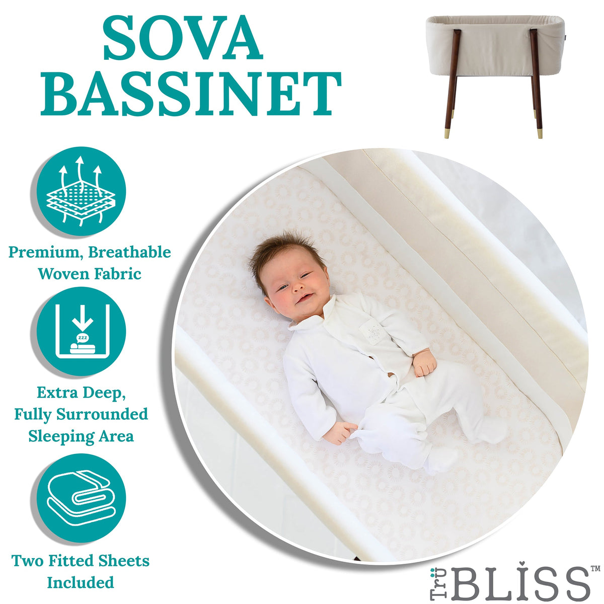 TruBliss® SOVA Bassinet - Newborn to 5 months