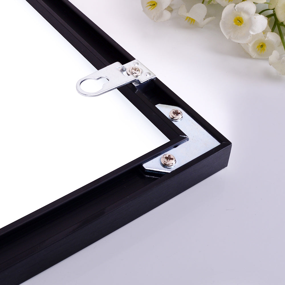36x24 inch Modern Black Bathroom Mirror with Aluminum Frame