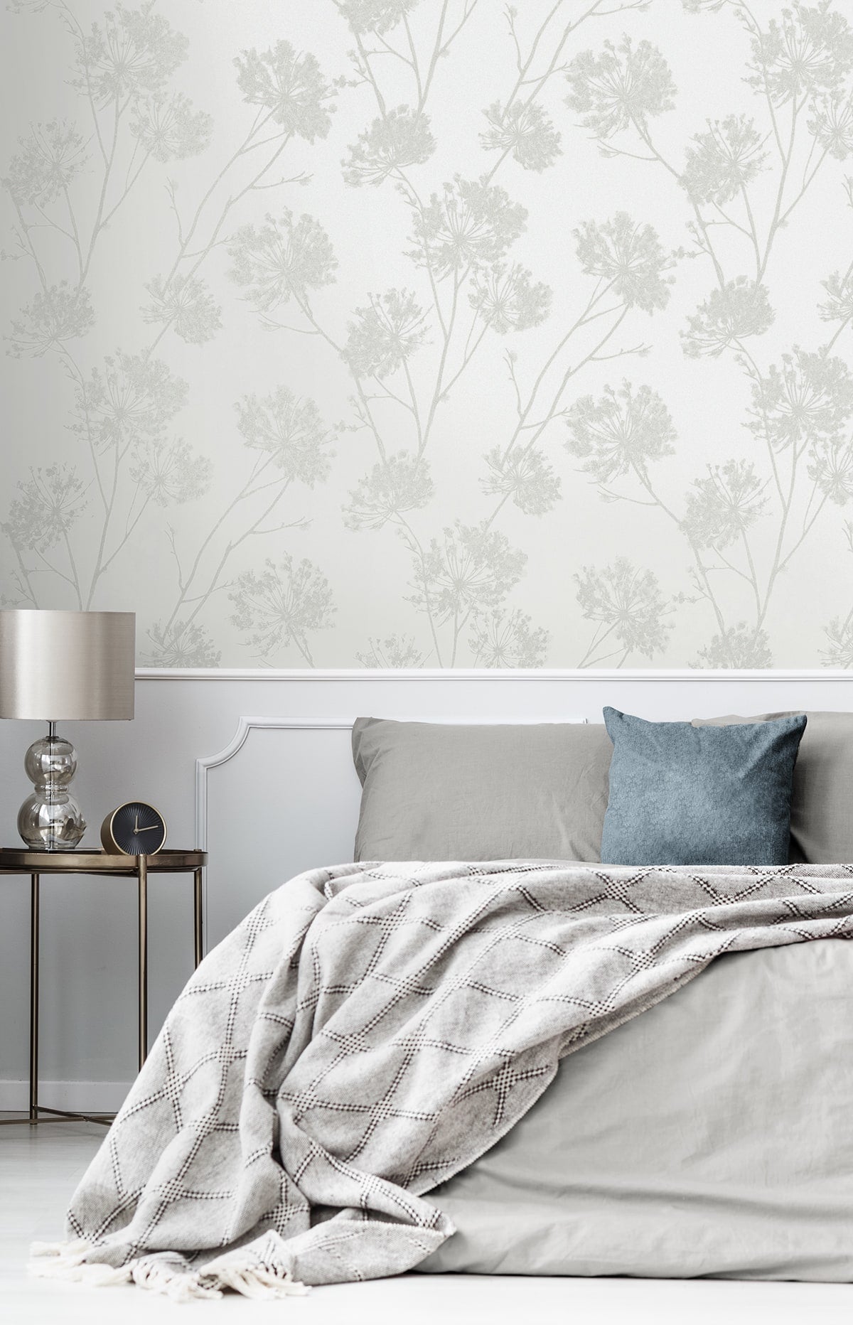 Wild Grass Glass Beaded Botanical Unpasted Wallpaper