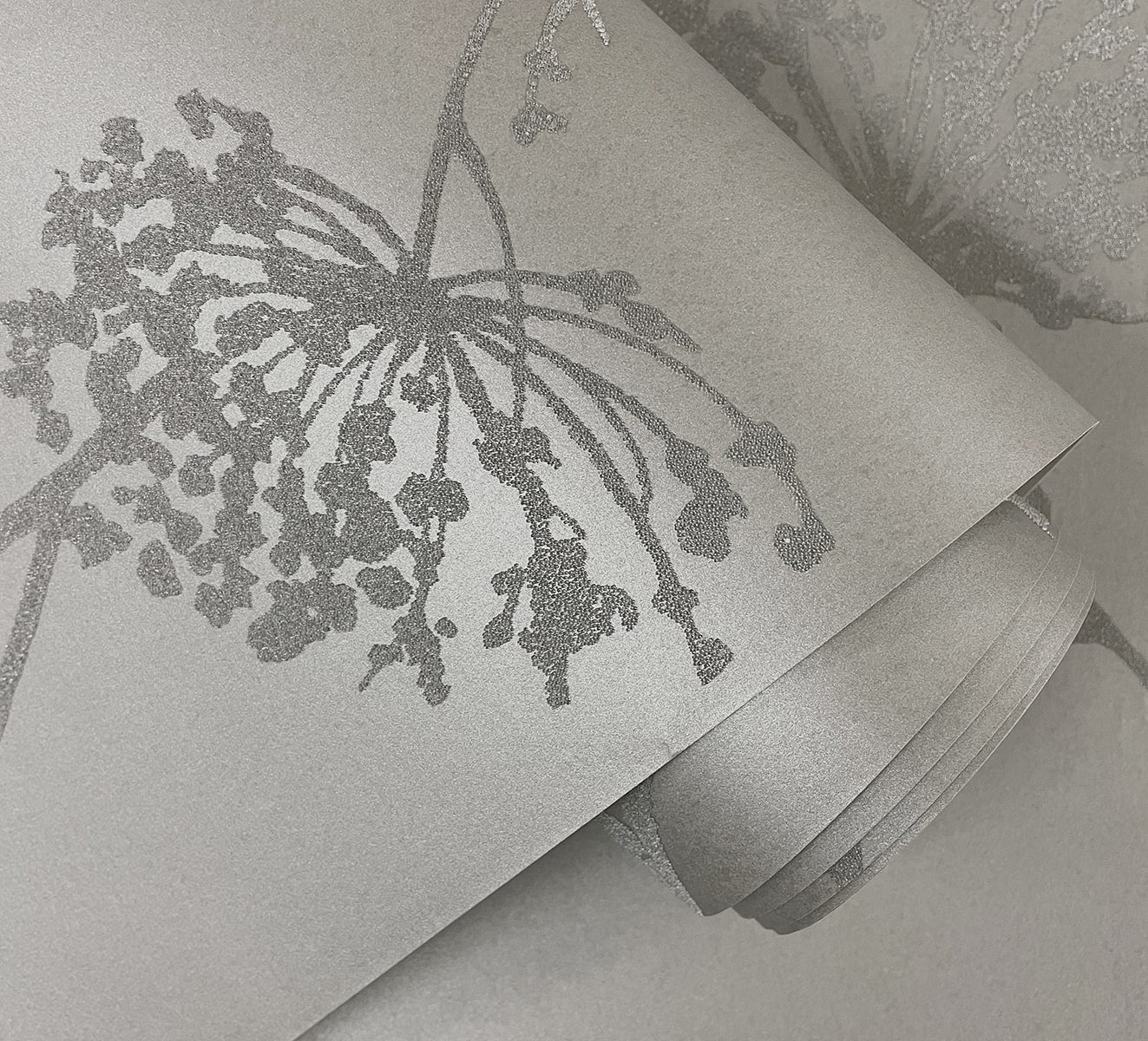 Wild Grass Glass Beaded Botanical Unpasted Wallpaper