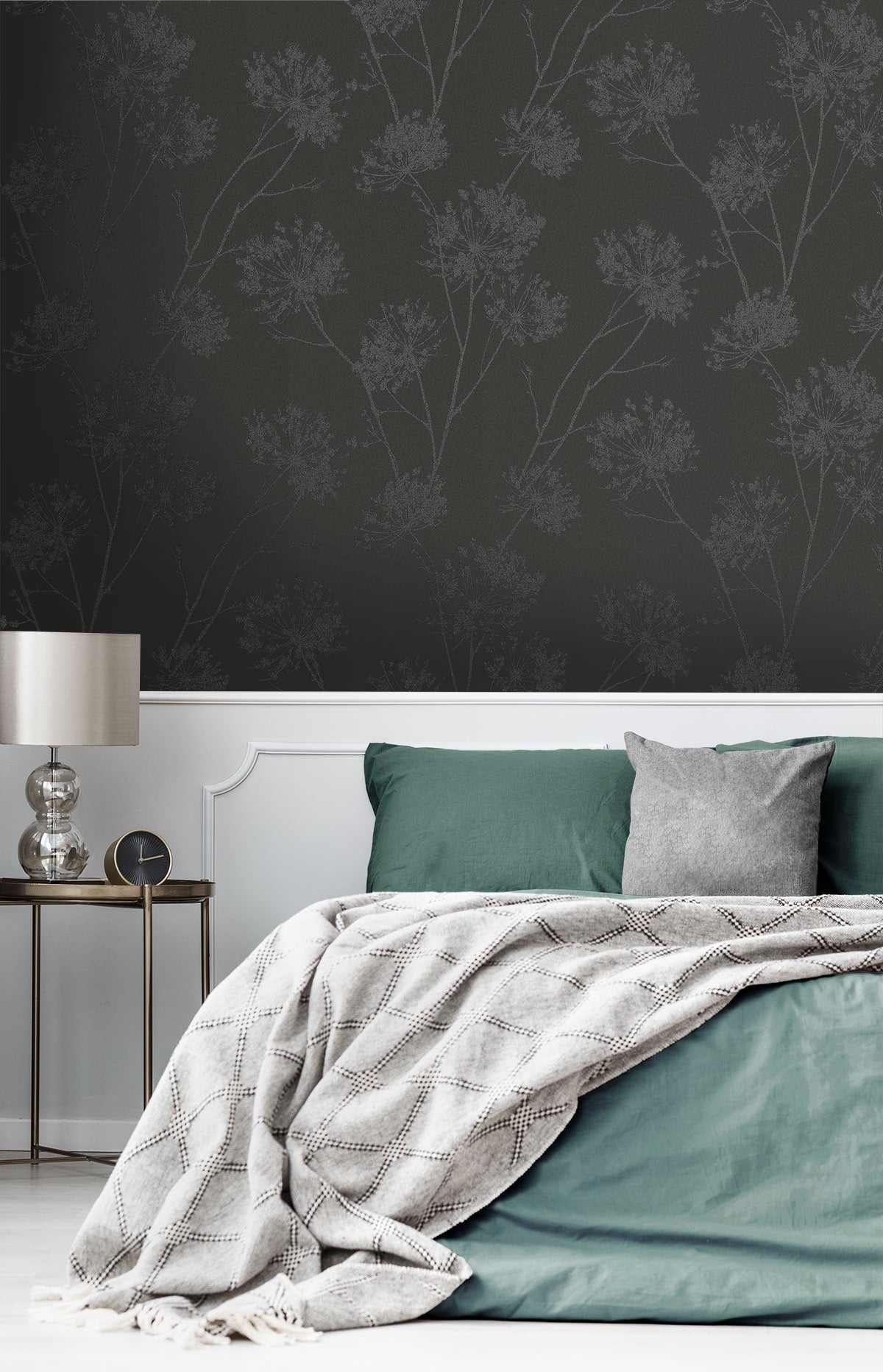 Wild Grass Glass Beaded Botanical Unpasted Wallpaper