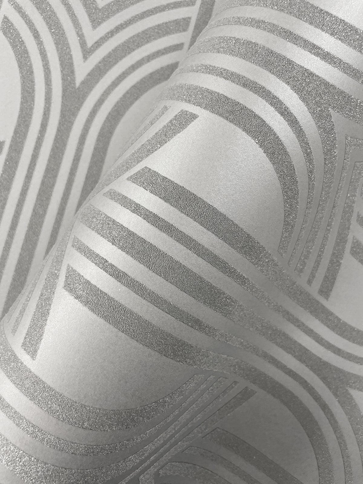 Deco Arches Glass Beaded Geometric Unpasted Wallpaper