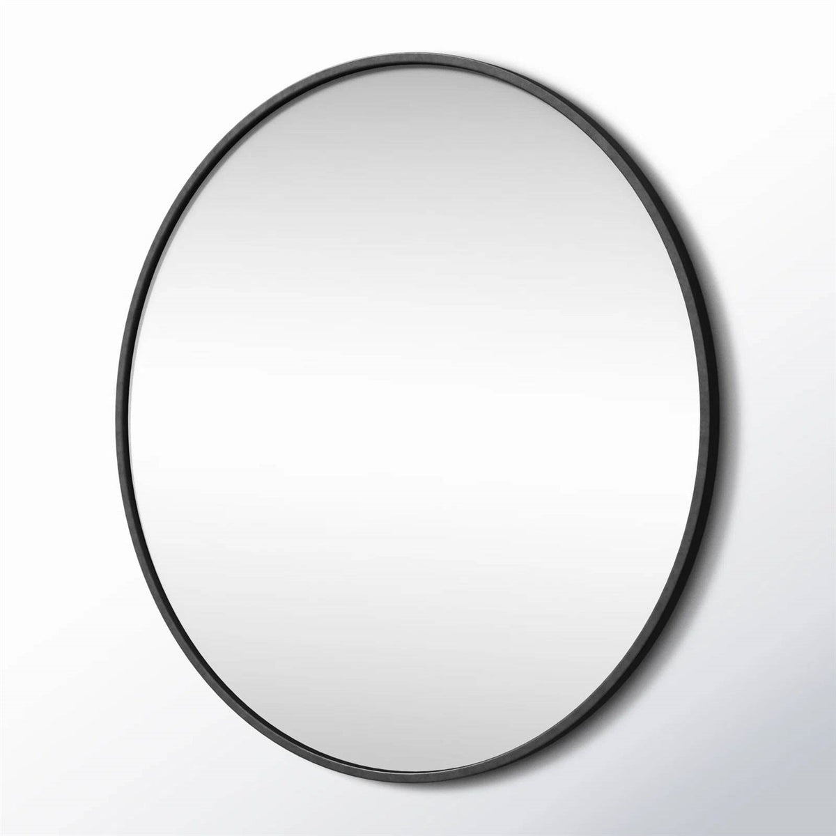 Round 39-inch Wall Mirror in Black - Bathroom Mirror