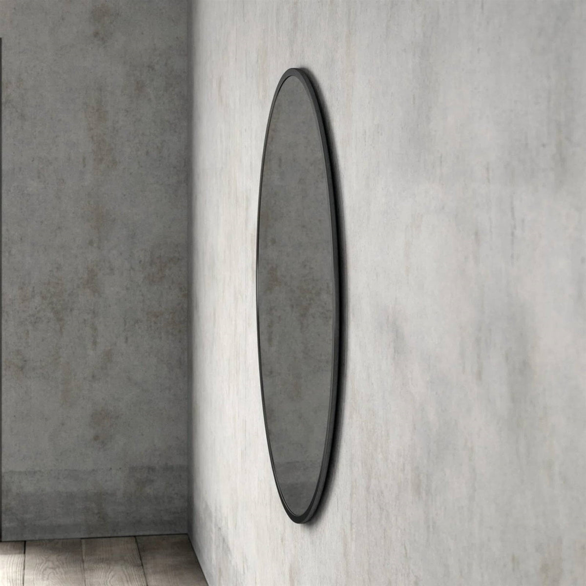 Round 39-inch Wall Mirror in Black - Bathroom Mirror