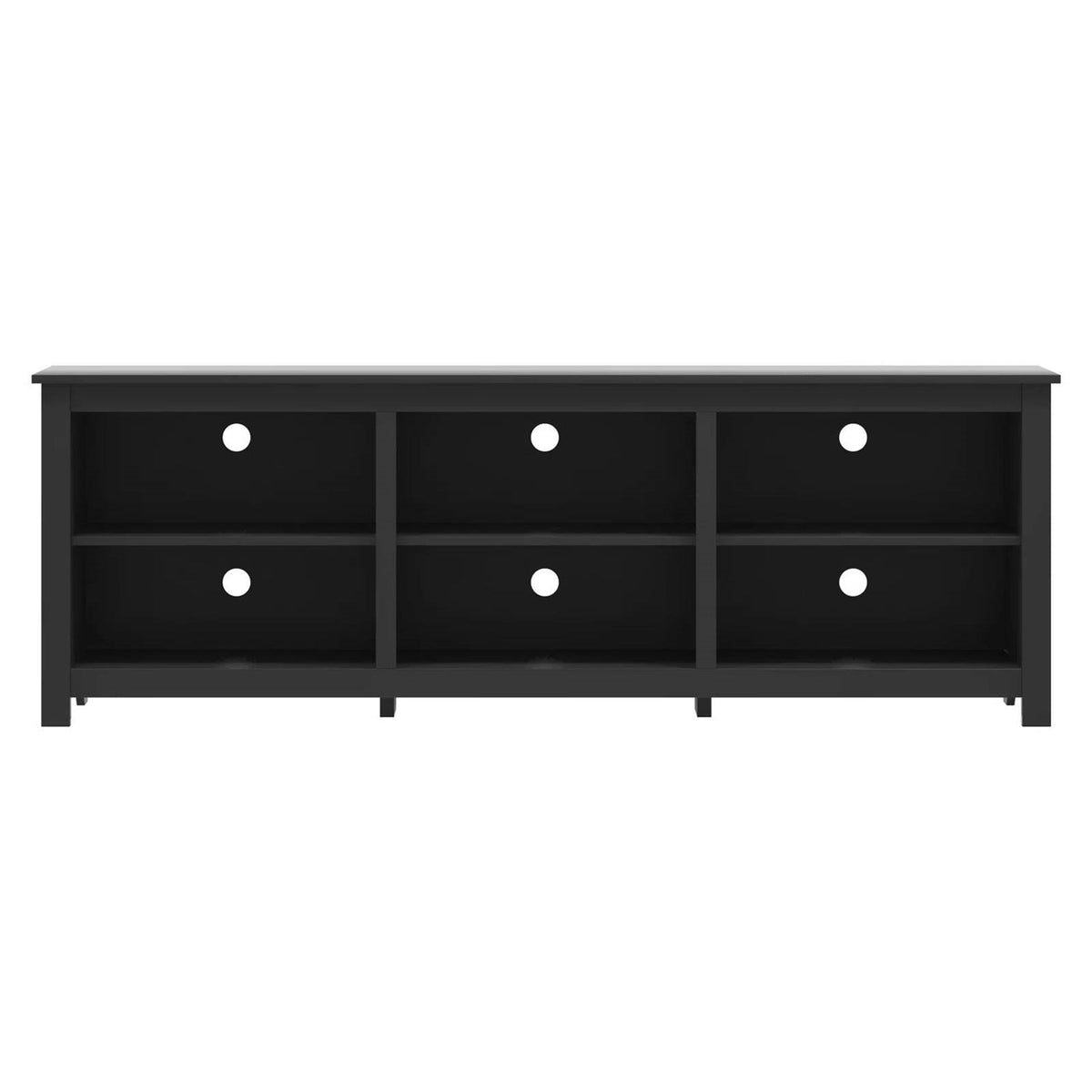 Farmhouse TV Stand in Black Wood Finish