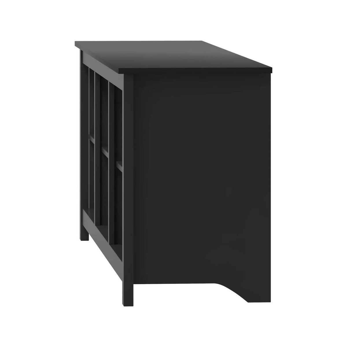 Farmhouse TV Stand in Black Wood Finish