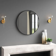 Round 28-inch Wall Mirror in Black - Bathroom Mirror